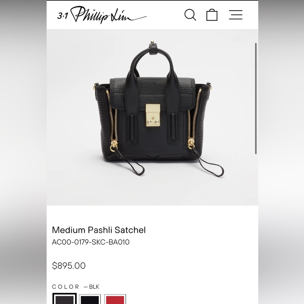 3.1 Phillip Lim Black Satchel with Gold Accents - Picture 8 of 8
